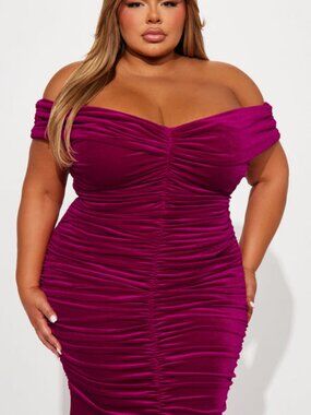 Karissa Velvet Maxi Dress - Fuchsia